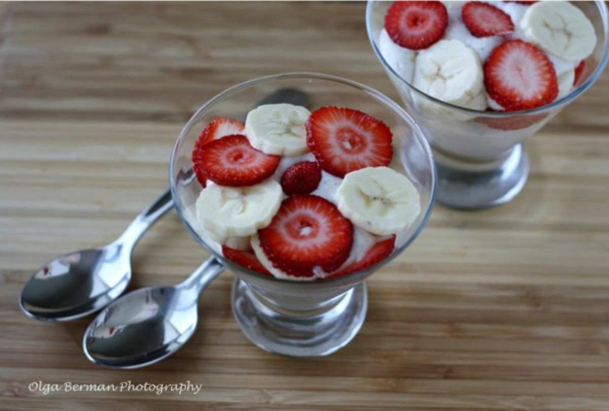 Ricotta Banana Strawberry Breakfast Pudding