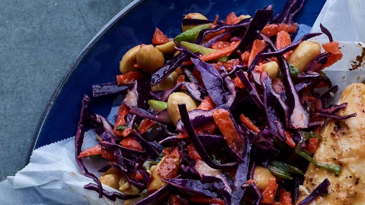 Asian slaw with red cabbage
