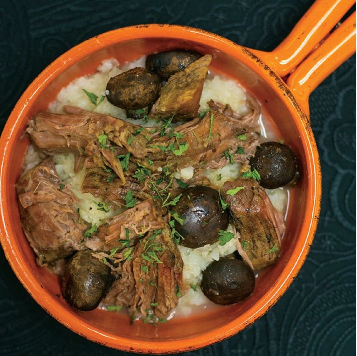 Hearty Beef Stew over Mashed Cauliflower