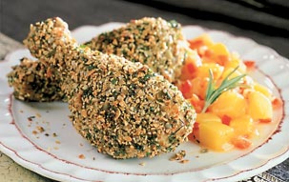 Herb and Pumpkin Seed Coated Chicken Drumsticks