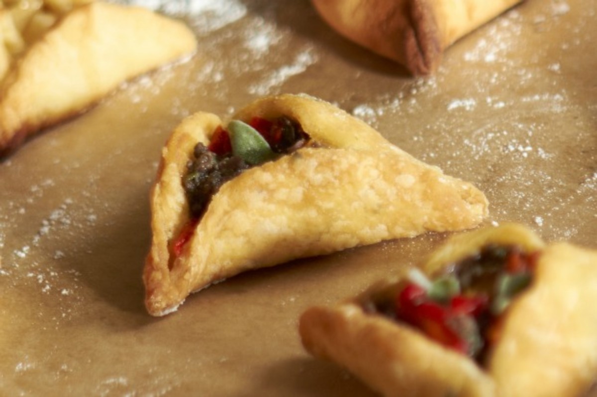 Cardamom Scented Hamantaschen with Goat Cheese and Pear Filling