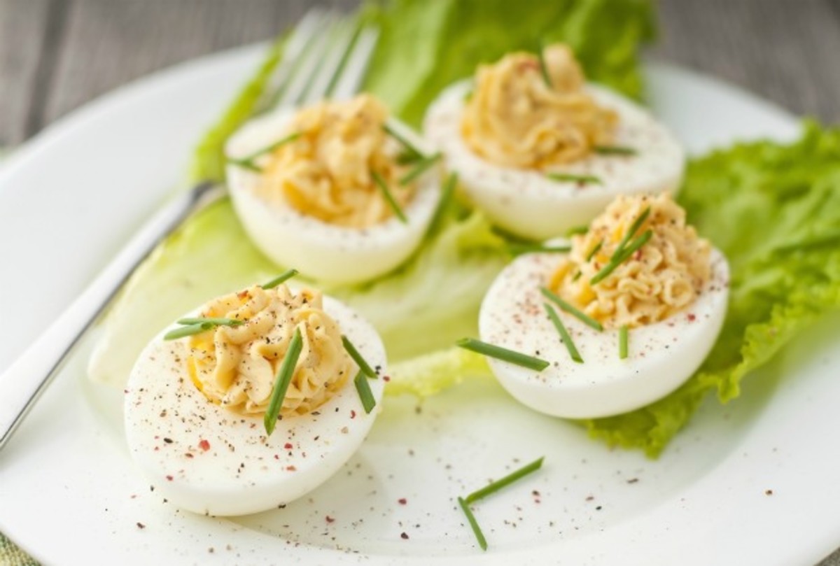 deviled eggs with chives