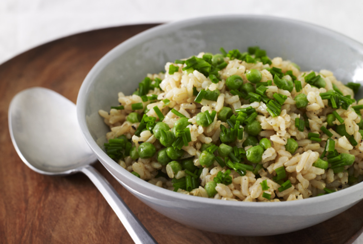 Spiced Brown Rice with Peas