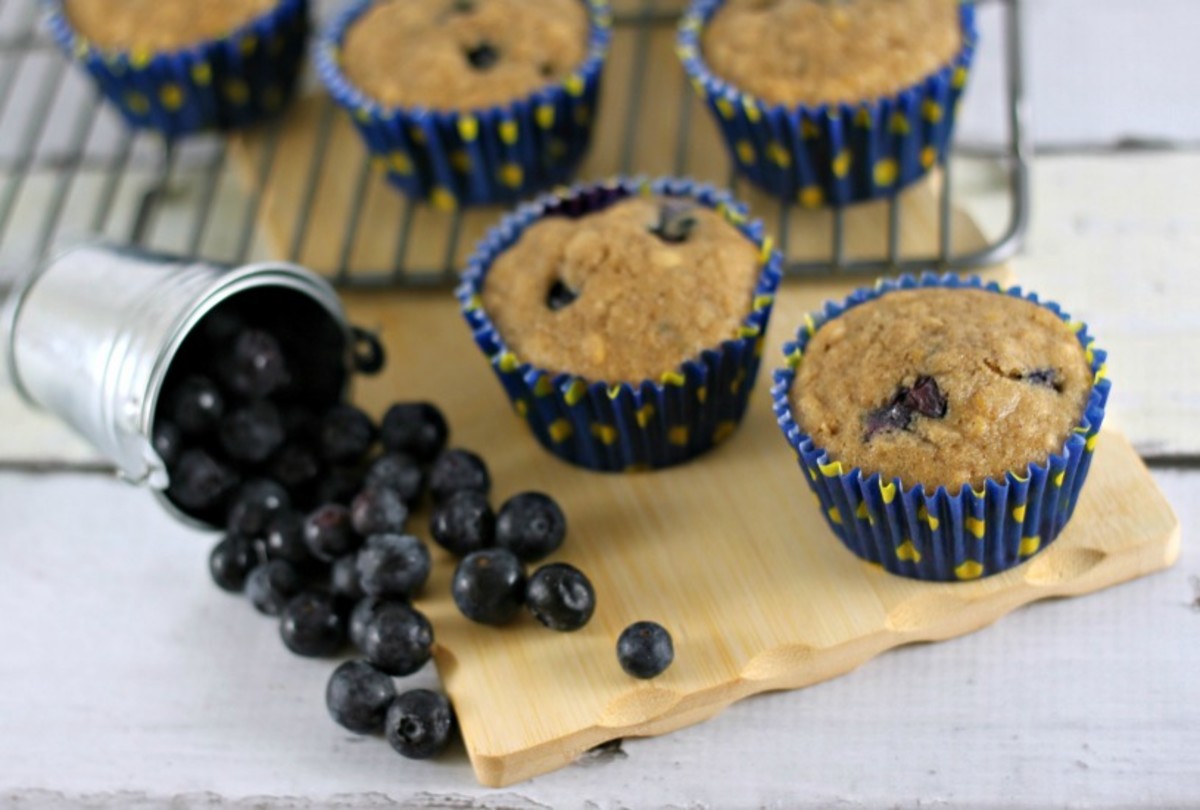 Lemon Blueberry Oat Muffins
