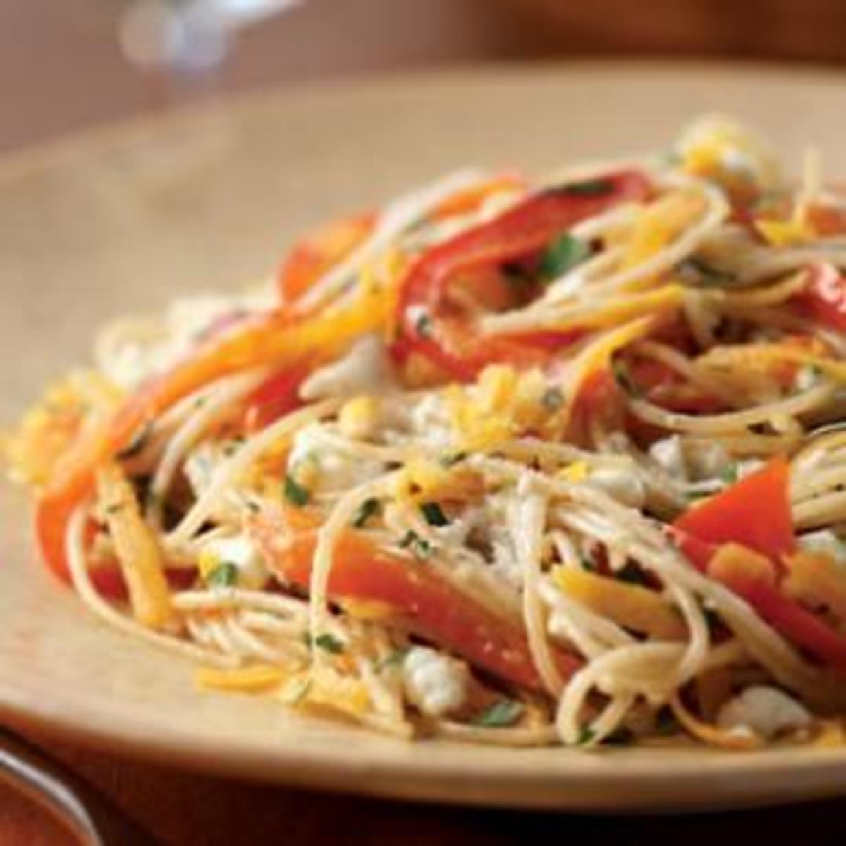 sweet potato and red pepper pasta