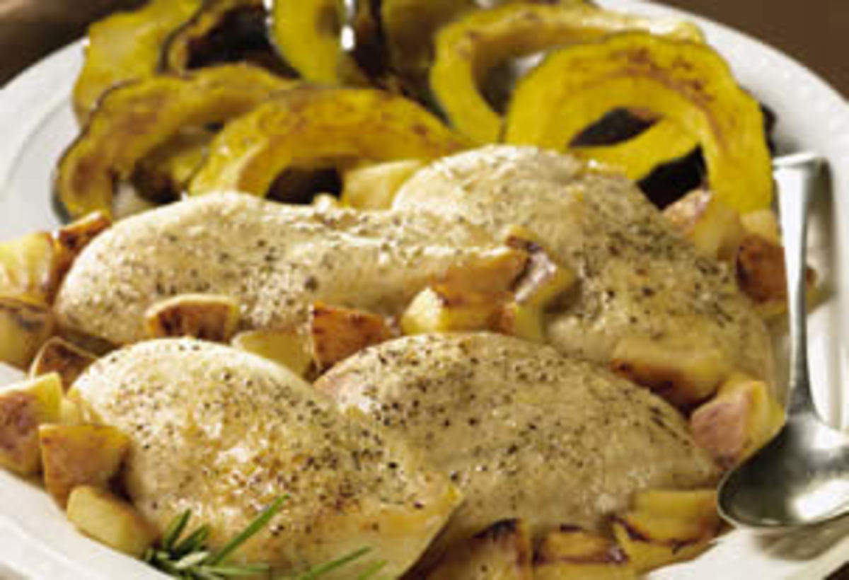 Roasted Chicken Breasts with Rosemary Apples