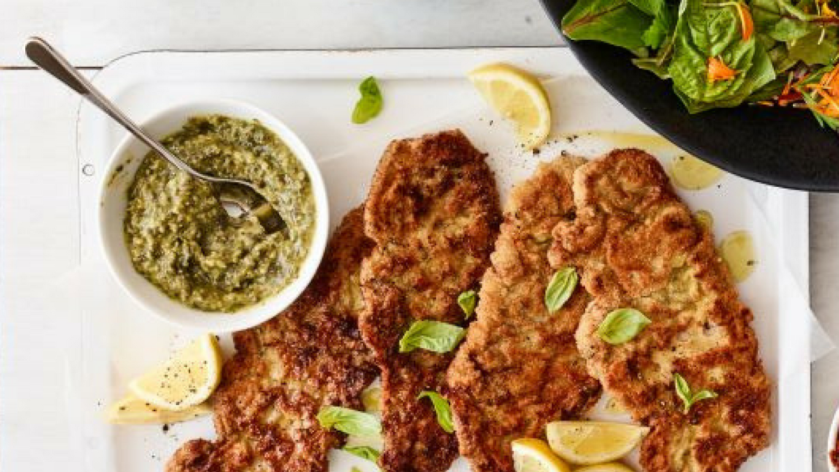 veal cutlets with pesto