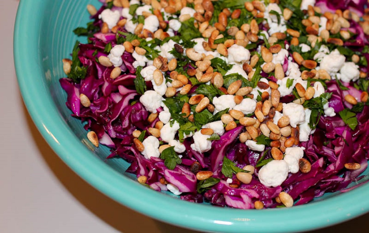 Nutty Cole Slaw and Feta Cheese Salad