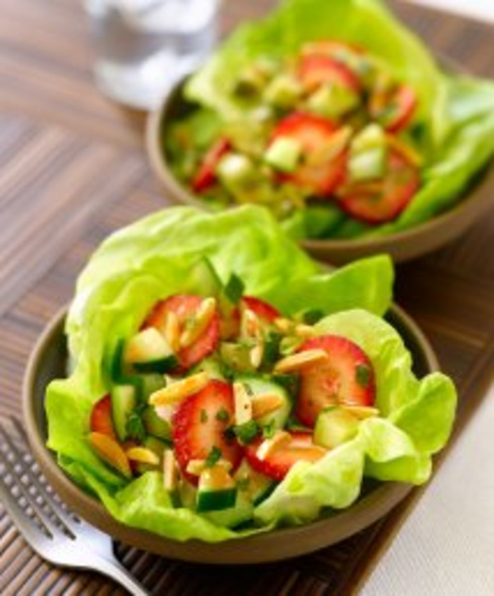 Strawberry-Cucumber Salad with Almonds and Mint
