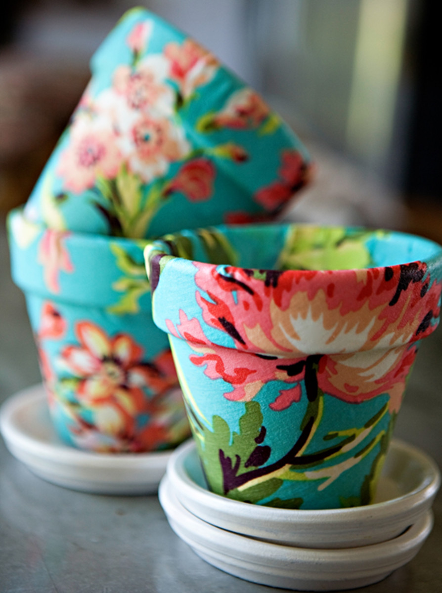 flower decorated planters