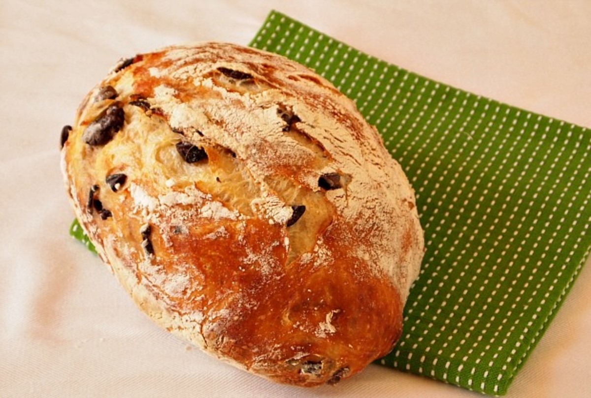no knead olive bread