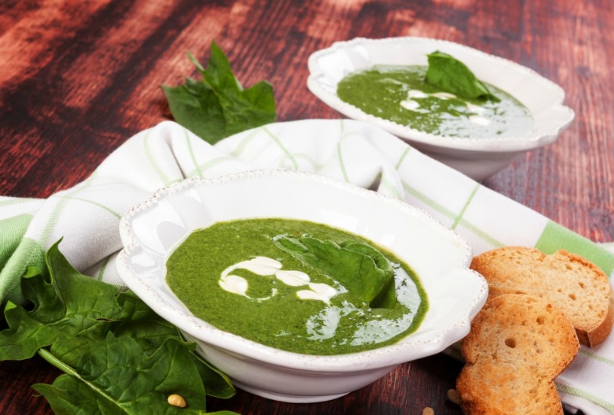 Spring Onion and Spinach Soup