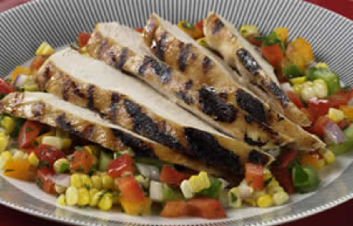 Grilled Chicken with Sweet Corn and Pepper Relish