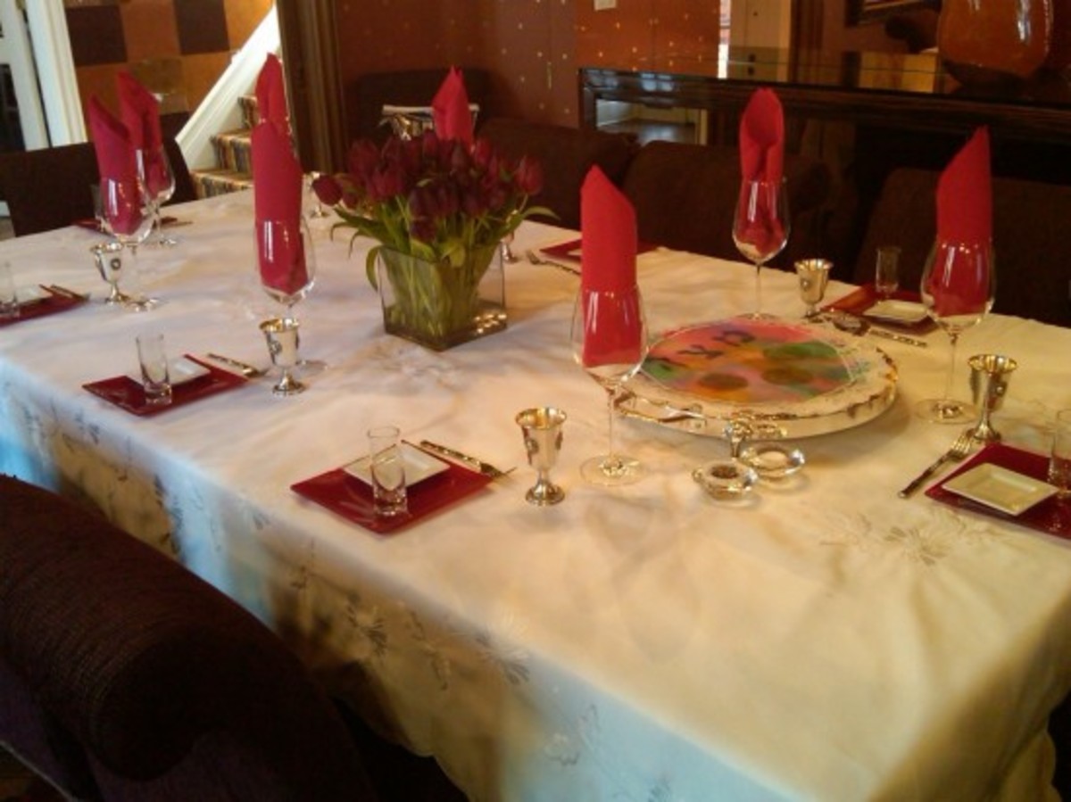 Seder table, Passover table,