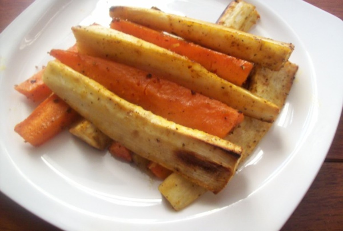 Parsnip and Carrot Curried Chips