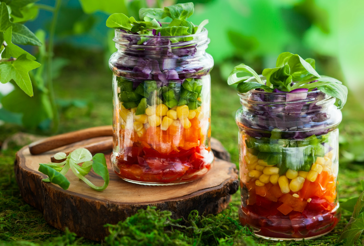 Rainbow Layered Vegetable Salad