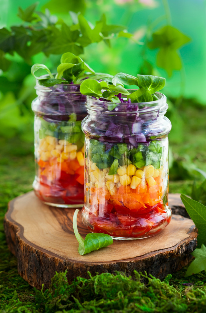 Rainbow Layered Vegetable Salad
