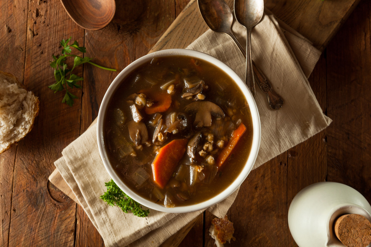 Beef and Mushroom Barley Soup in and Instant Pot