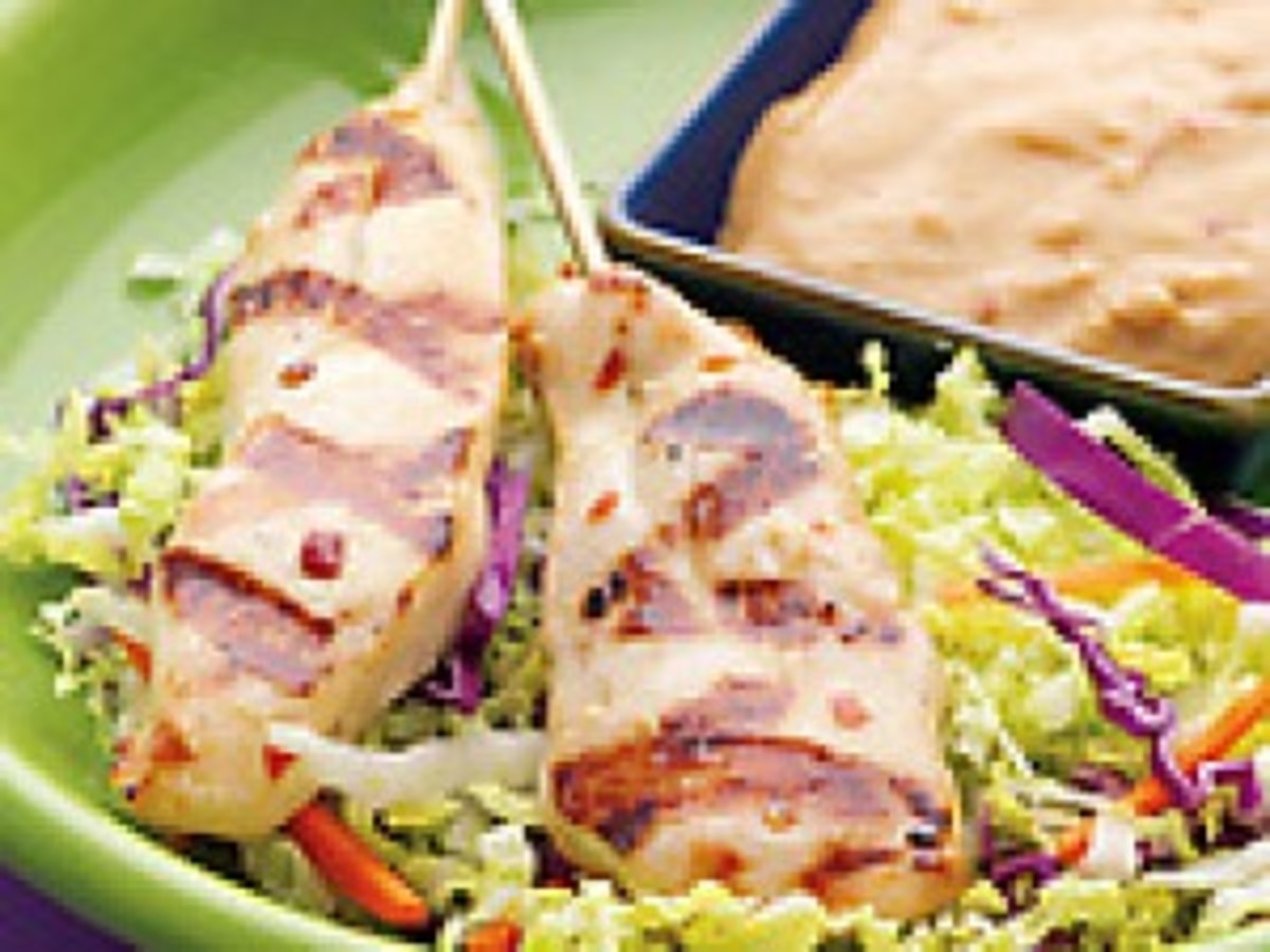 Asian Turkey Cutlets with Peanut-Ginger Sauce