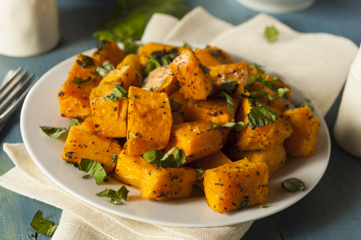 roasted butternut squash with apples