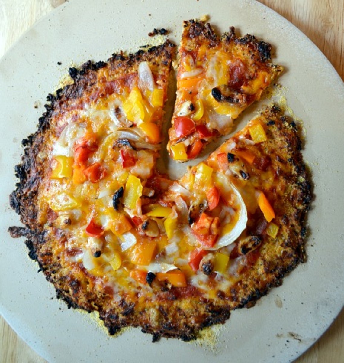 Cauliflower-Crust-Pizza-Baked-With-Cheese-Sliced