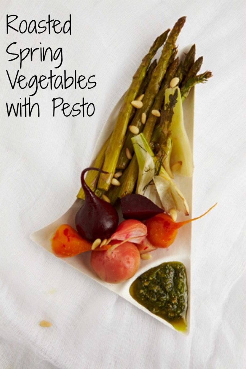 Roasted Spring Vegetables with Pesto