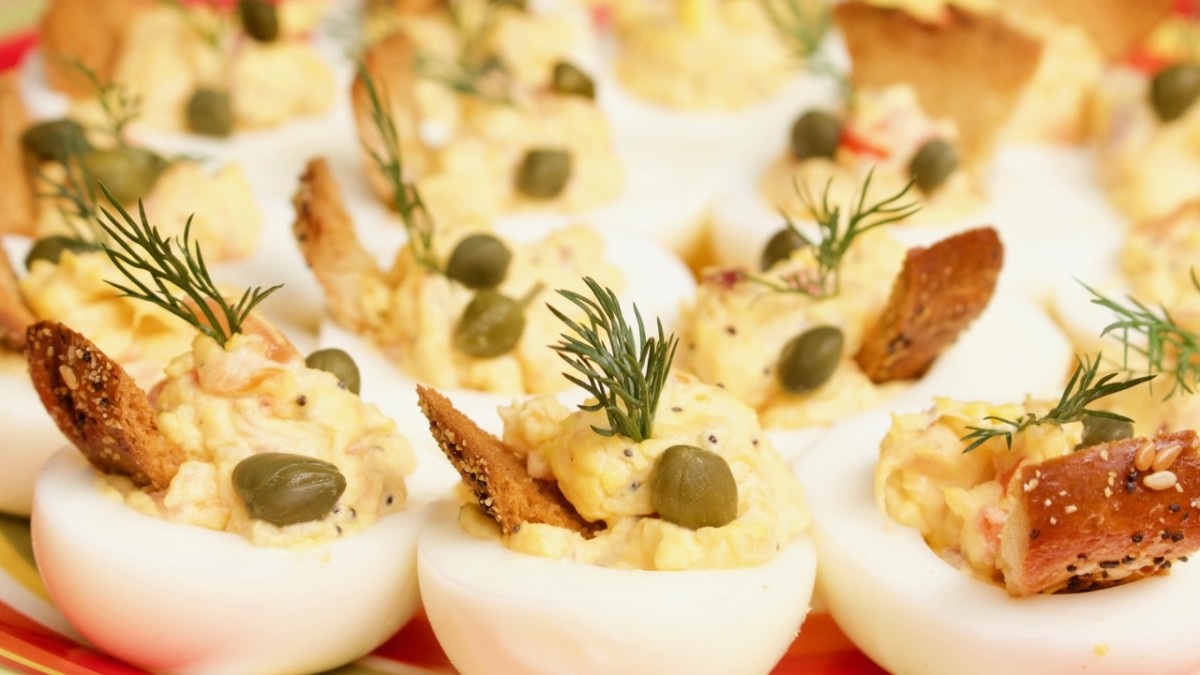 Lox and Bagel Deviled Eggs