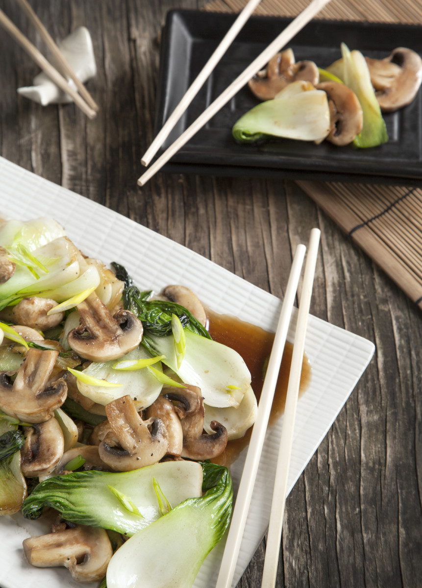 Asian Bok Choy and Mushrooms with Tofu