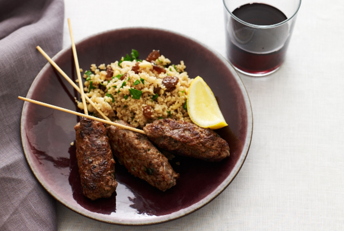 Seasoned Lamb Skewers With Couscous Jamie Geller