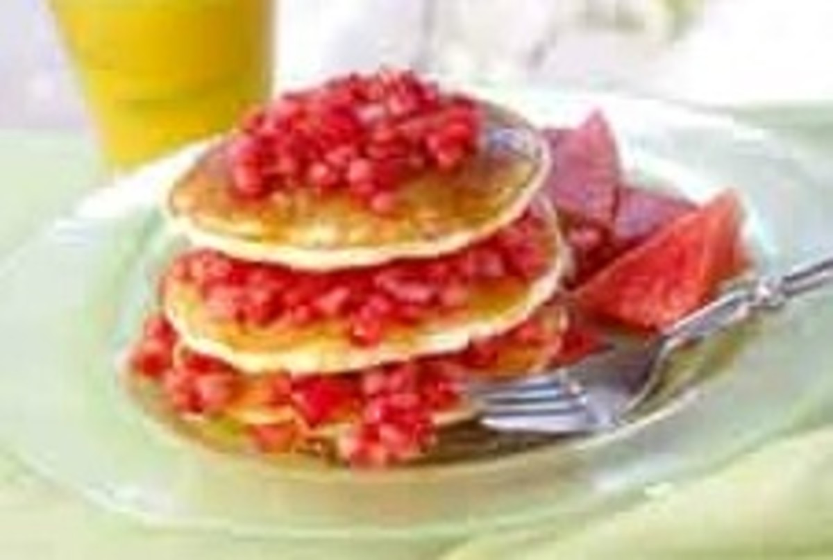Watermelon Stacked Breakfast Pancakes