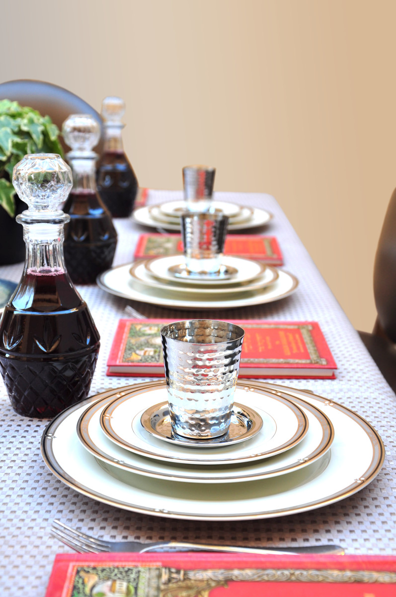 Passover seder goblets and decanters