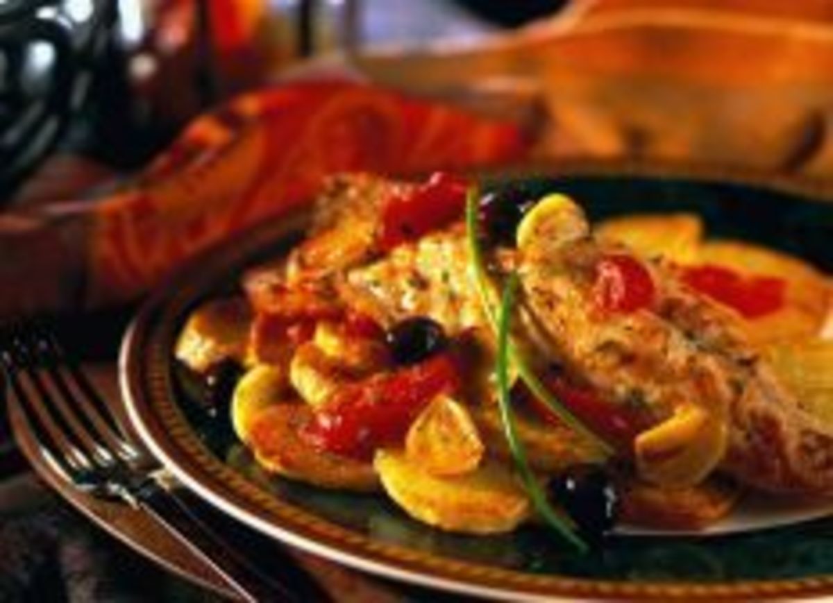 Roasted Yellowtail Snapper Olives and Tomatoes