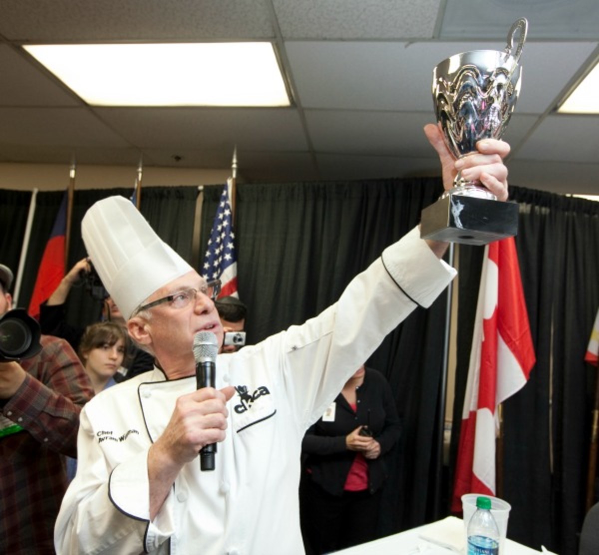 Chef Wiseman holding Trophy