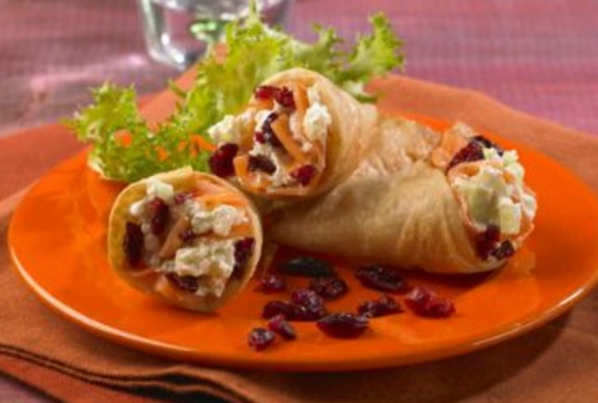Smoked Salmon and Cranberry Cones