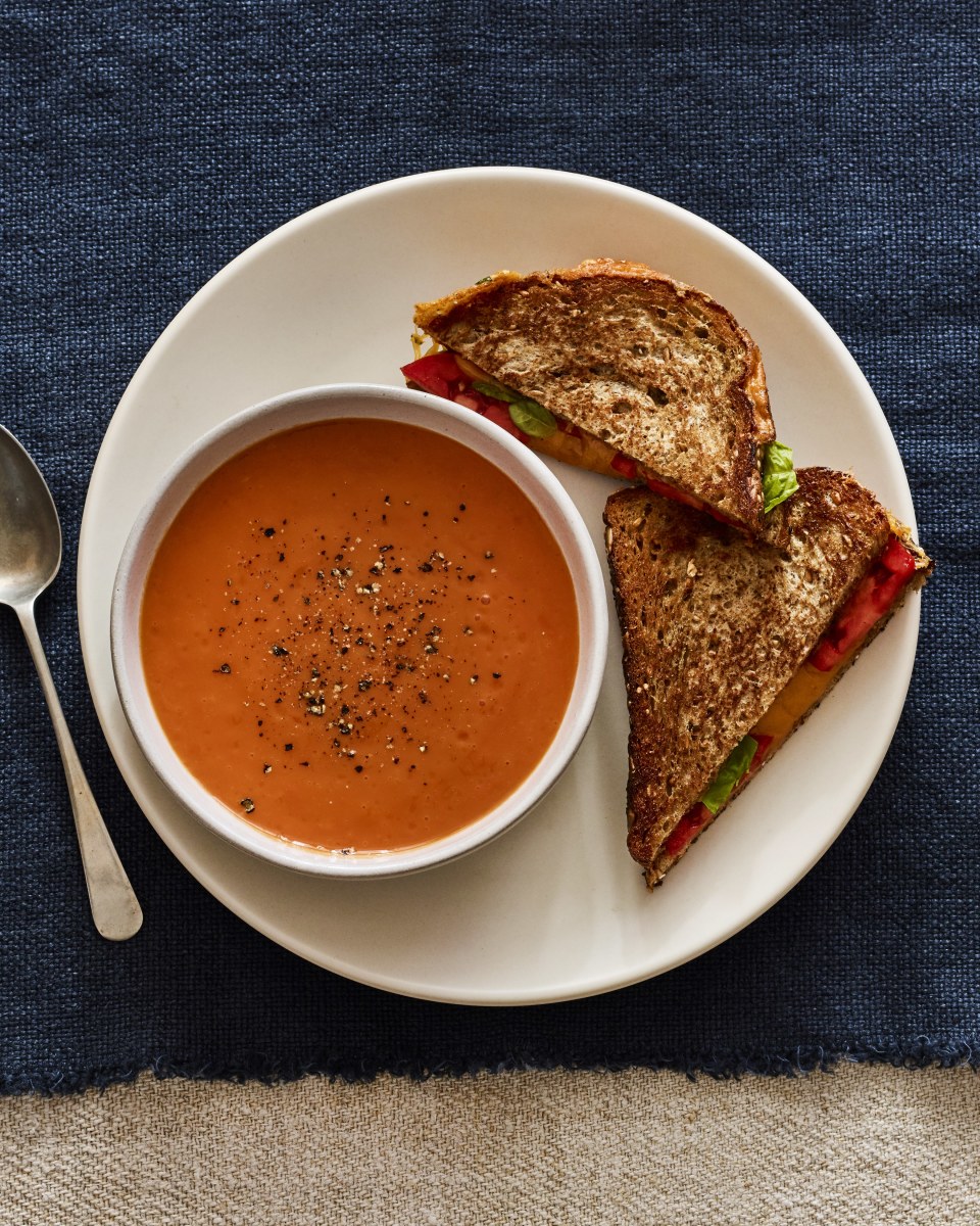 Healthy Grilled Cheese and Tomato soup long