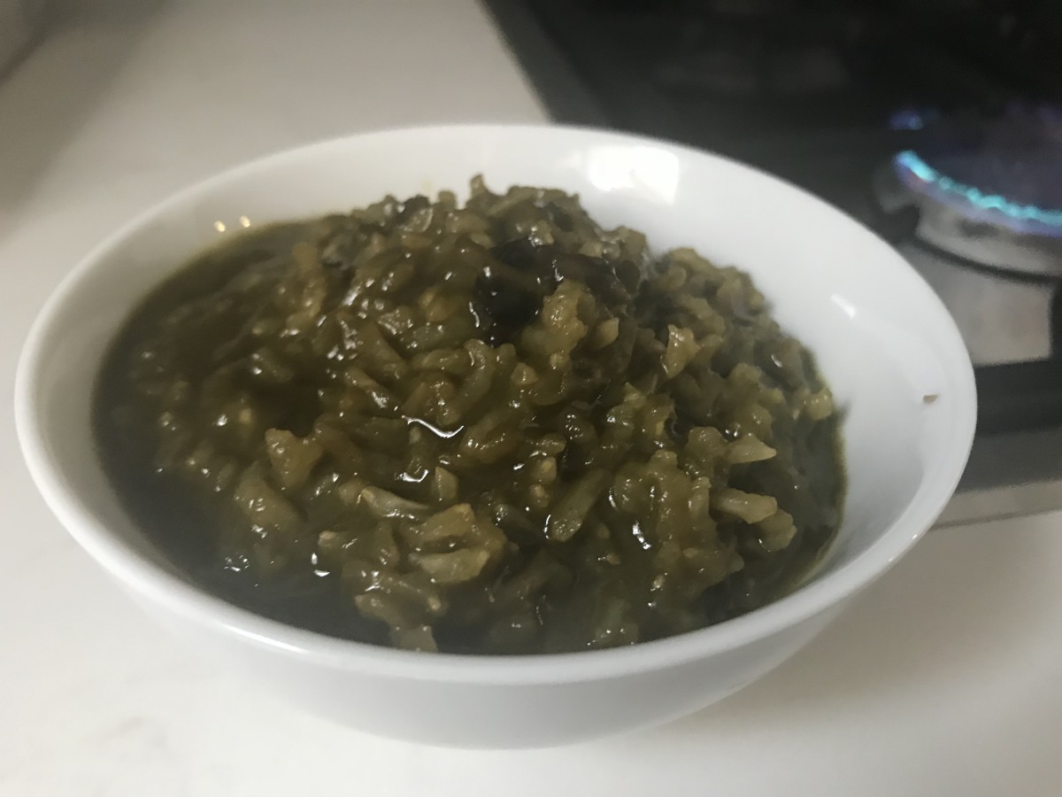 matcha green tea rice pudding