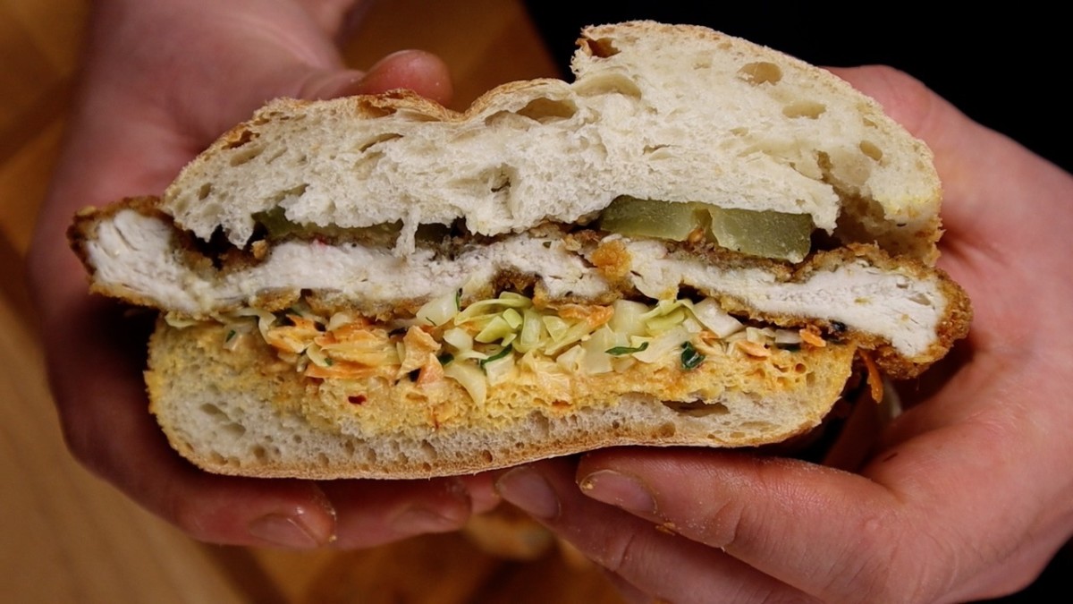 Za’atar Crusted Schnitzel Sandwich