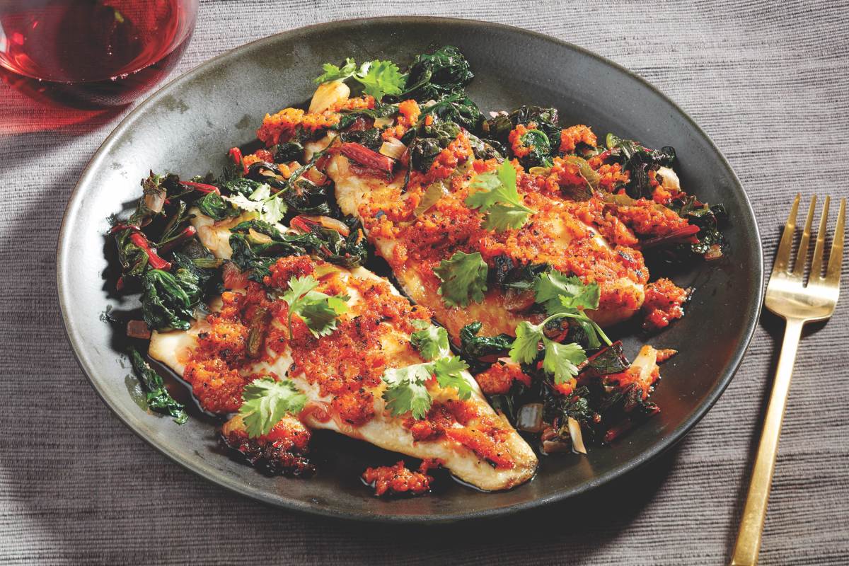 Moroccan Fish-with chard
