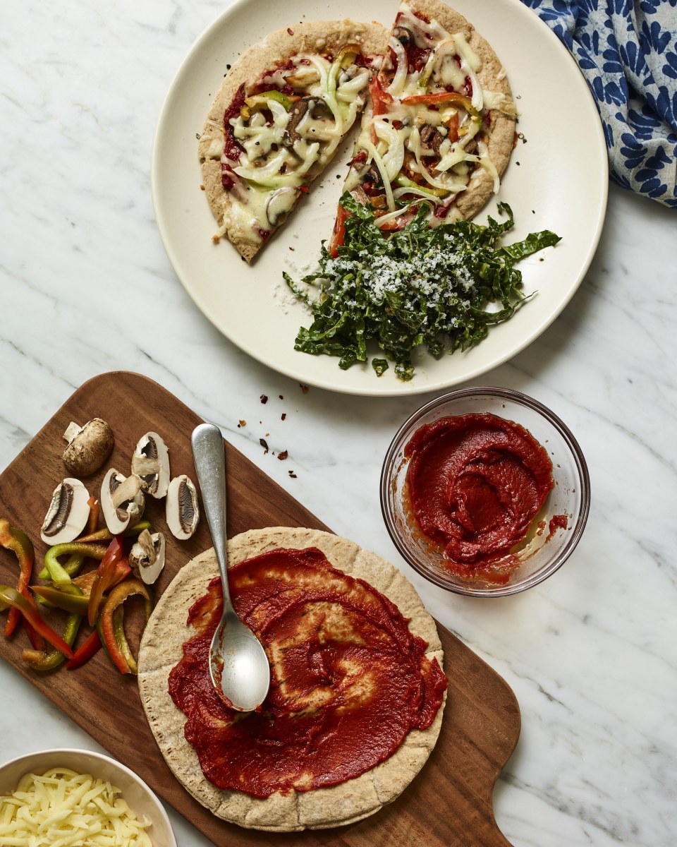 DIY Personal Pizza with Kale Caesar