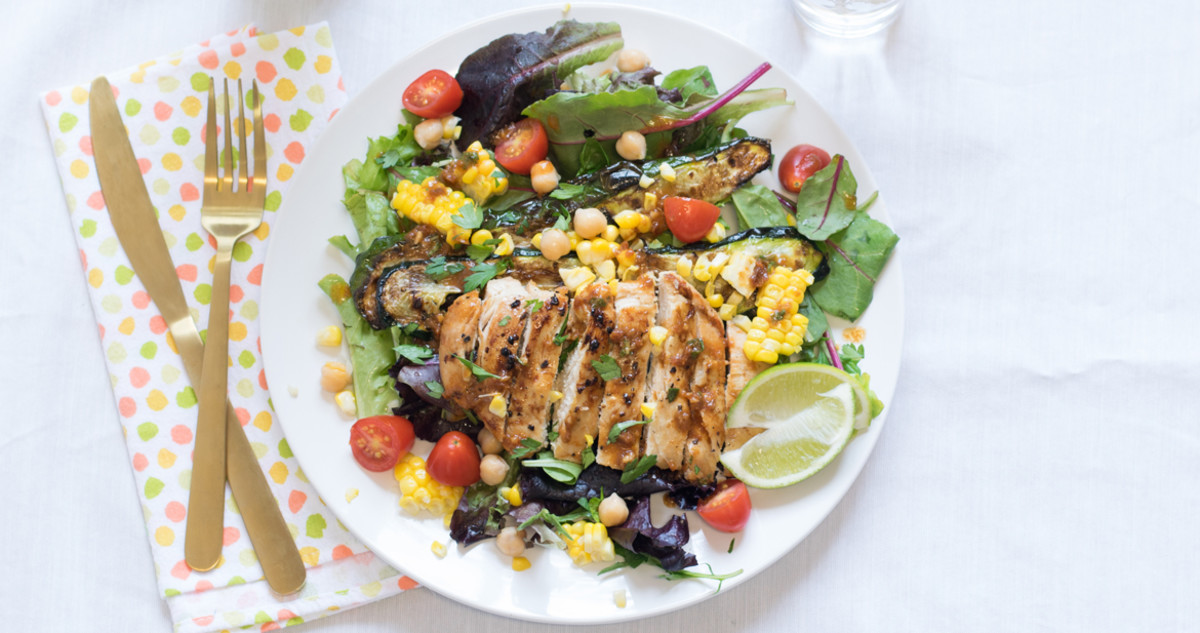 grilled chicken salad with sun dried tomato dressing