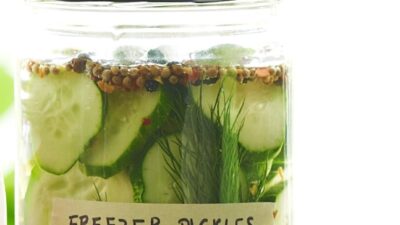 22- Sweet Freezer Pickles with Dill
