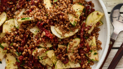 3 ingredient wheatberry salad vertical