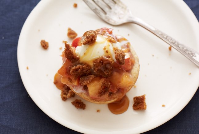 65- Caramel Peach Pie Bites- A La Mode with crunch
