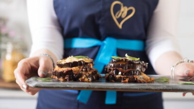 roasted eggplant stacks