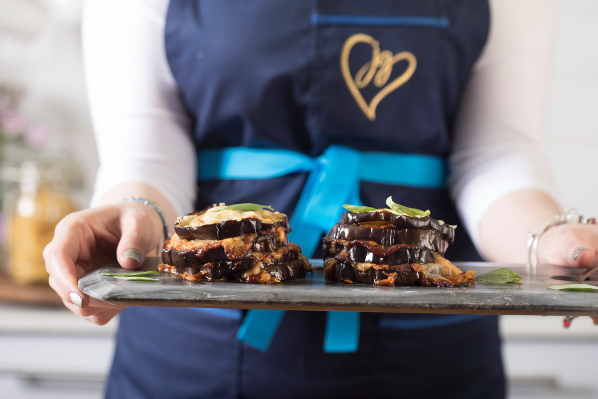 roasted eggplant stacks