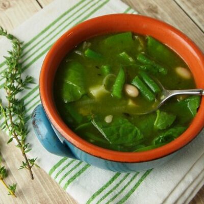 A Very Green Soup with tons of vegetables