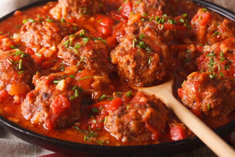 albondigas in spicey tomato sauce