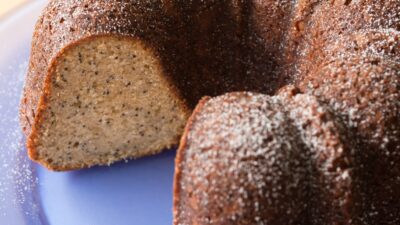 almond poppy seed bundt cake
