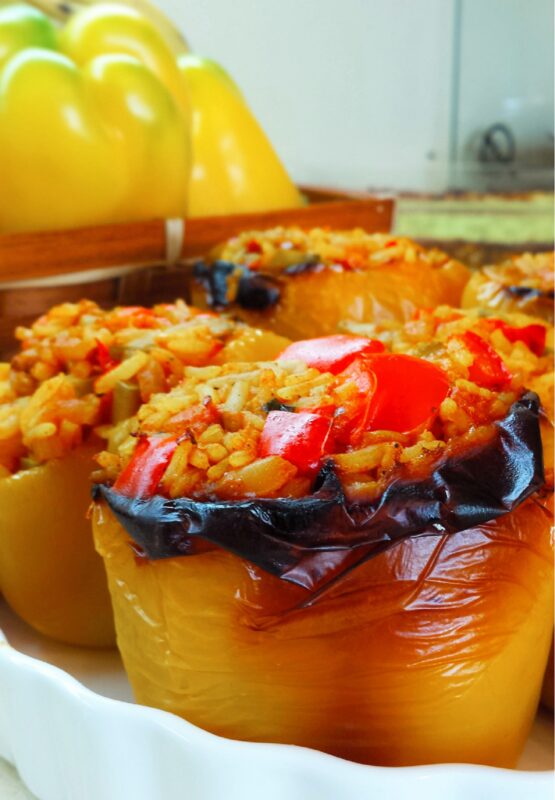 Almond Rice Stuffed Peppers