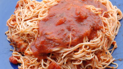 roast chicken with curried pumpkin pasta